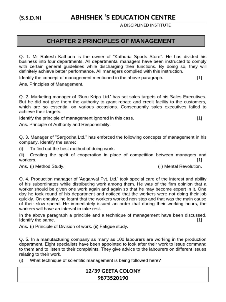 Chapter 2 Principles of Management Final | PDF | Employment | Salary