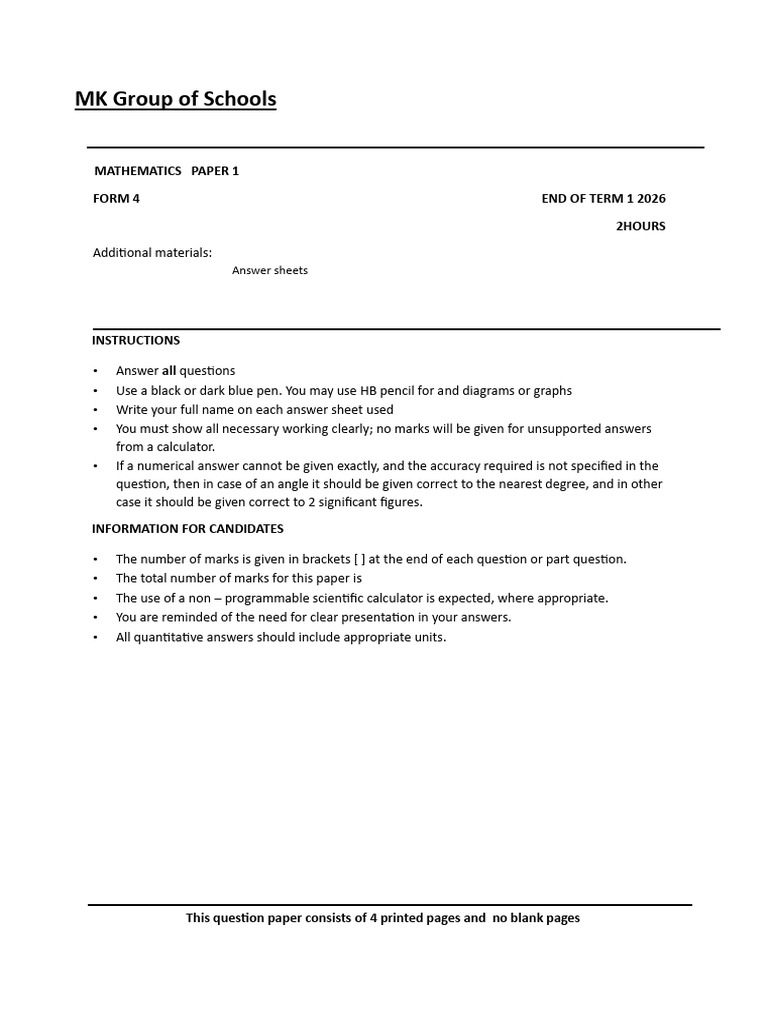 FORM 4 | PDF | Significant Figures | Area
