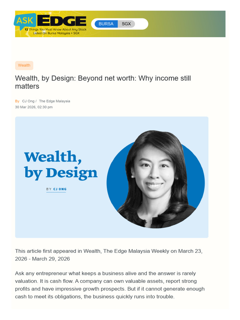 5. Wealth, By Design_ Beyond Net Worth_ Why Income Still Matters | PDF ...