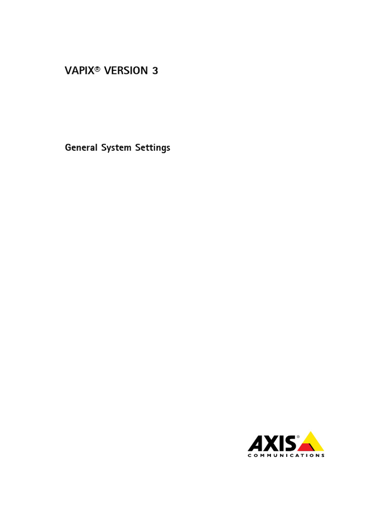 Vapix General System Settings 52921 en 1307 | PDF | Uniform Resource ...