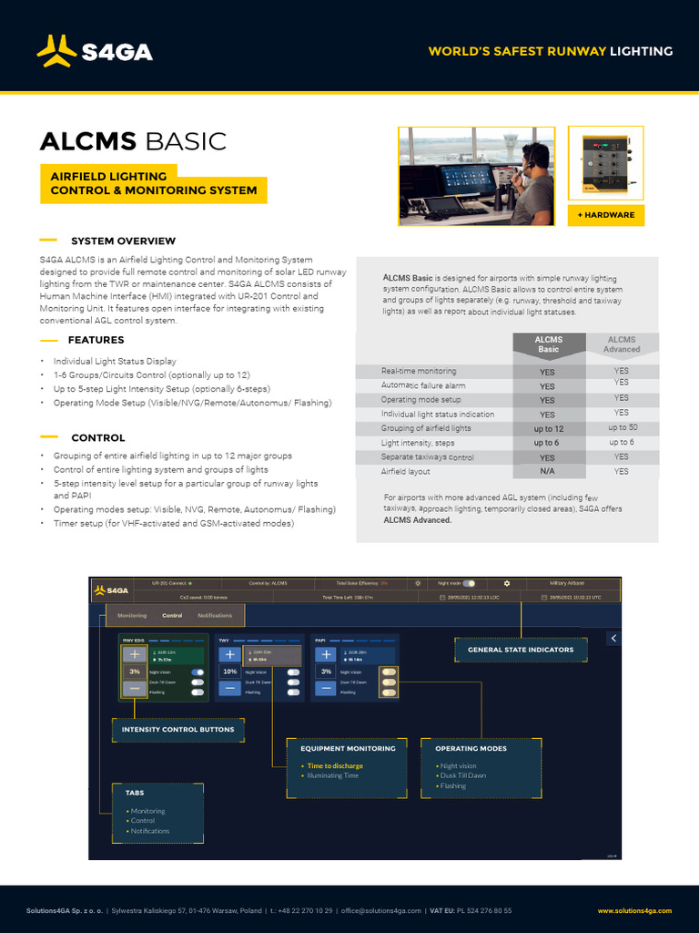 Datasheet ALCMS Basic | PDF | Runway | User Interface