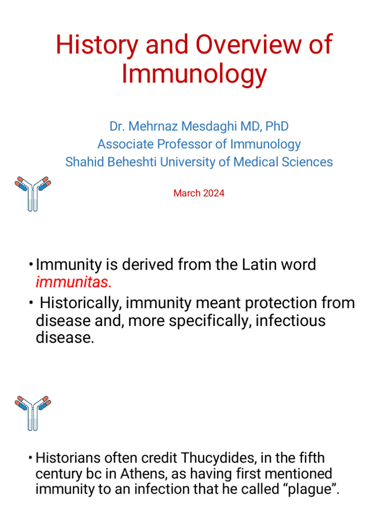 History and Overview of Immunology | PDF | Immune System | Antigen