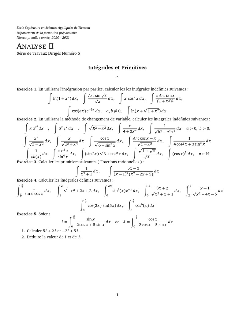 td1 | PDF | Analyses | Concepts mathématiques