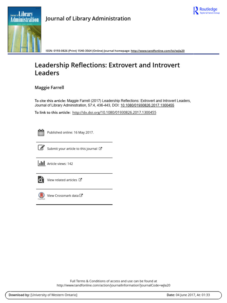 Leadership Reflections | PDF | Extraversion And Introversion | Leadership