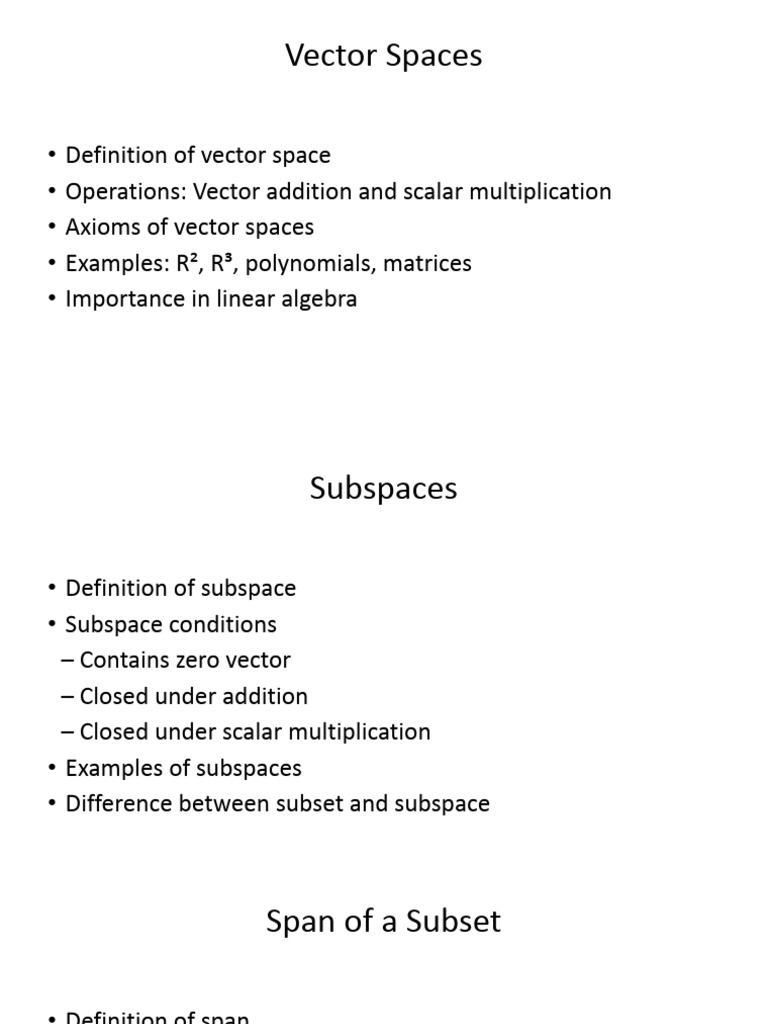 2 Vector_Spaces_Presentation_Updated.pptx (1) | PDF | Vector Space ...