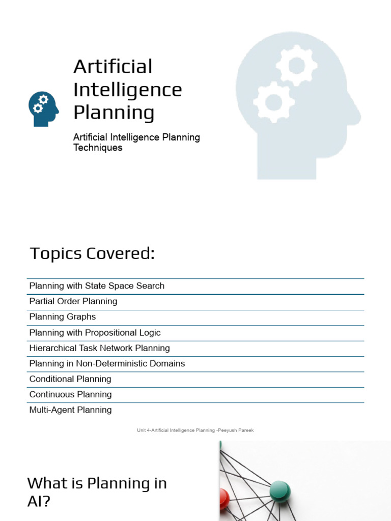 Unit4 -Artificial Intelligence Planning.pptx (1) | PDF | Artificial ...