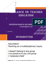 Research On Teacher Education: Profesor Madya DR Rohizani Yaakub (Rohizani@usm - My)