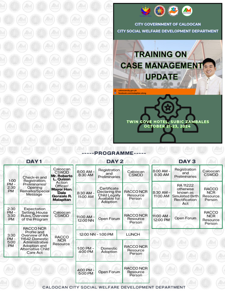 Programme-training on Case Management Update | PDF