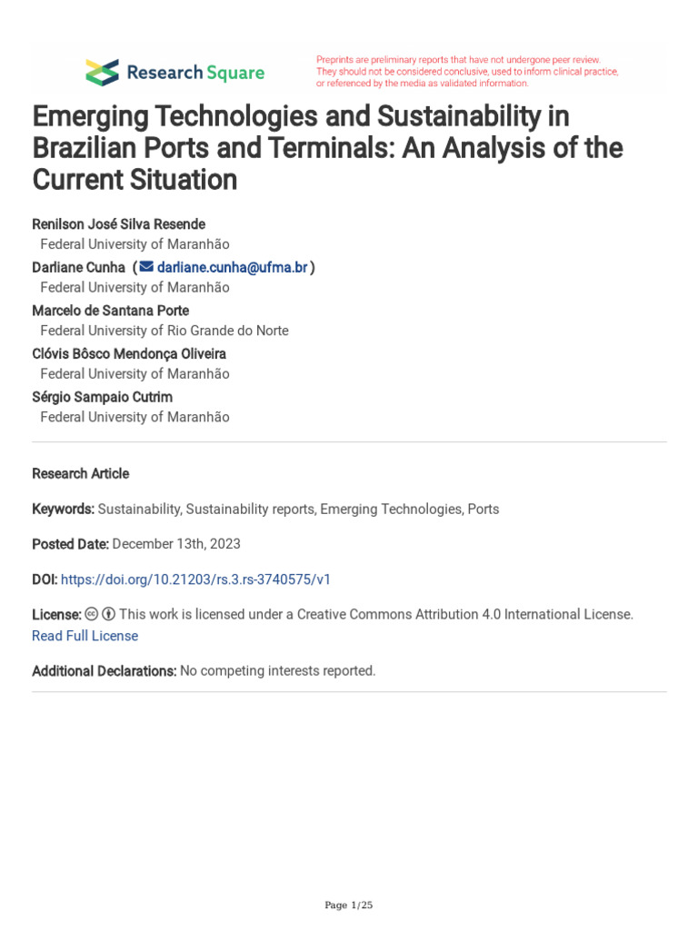 Emerging Technologies and Sustainability in Brazil | PDF | Internet Of ...