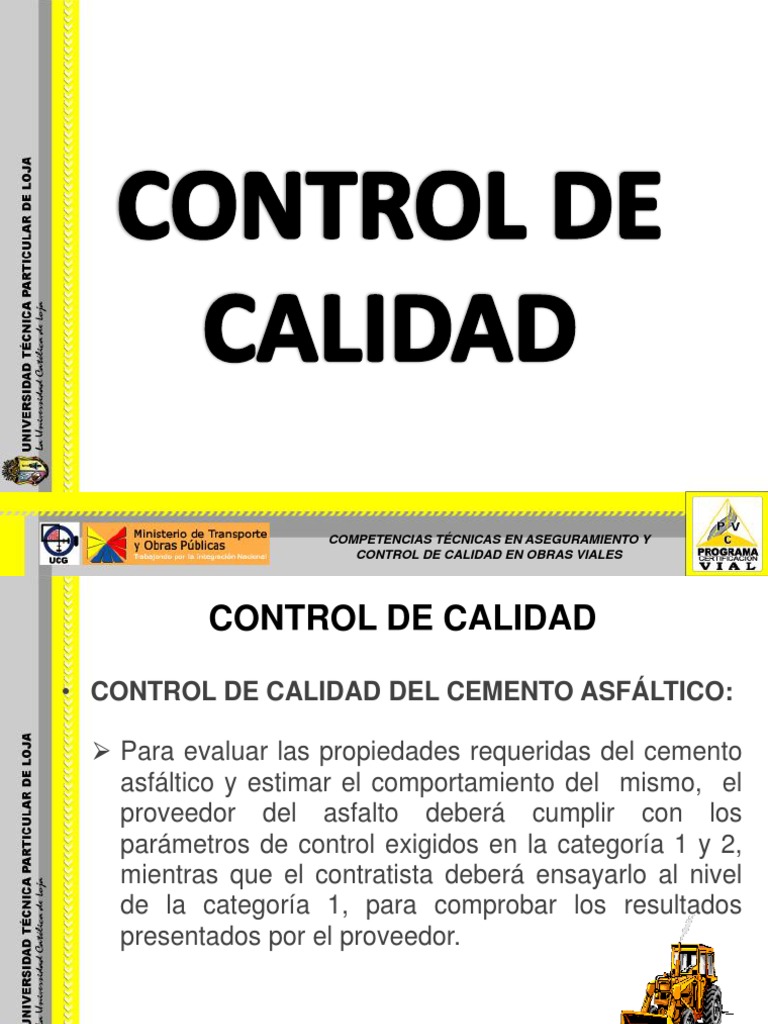 Control de Calidad en Obras Viales | PDF | Neumático | Cemento
