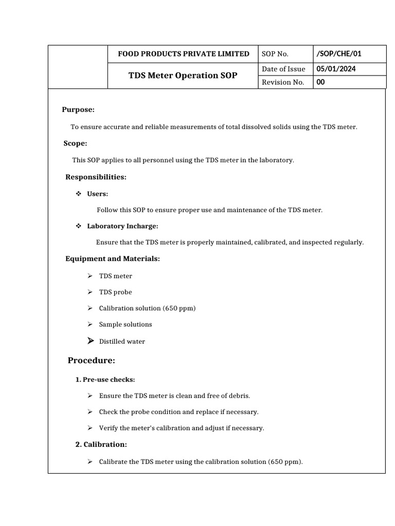 TDS Meter | PDF
