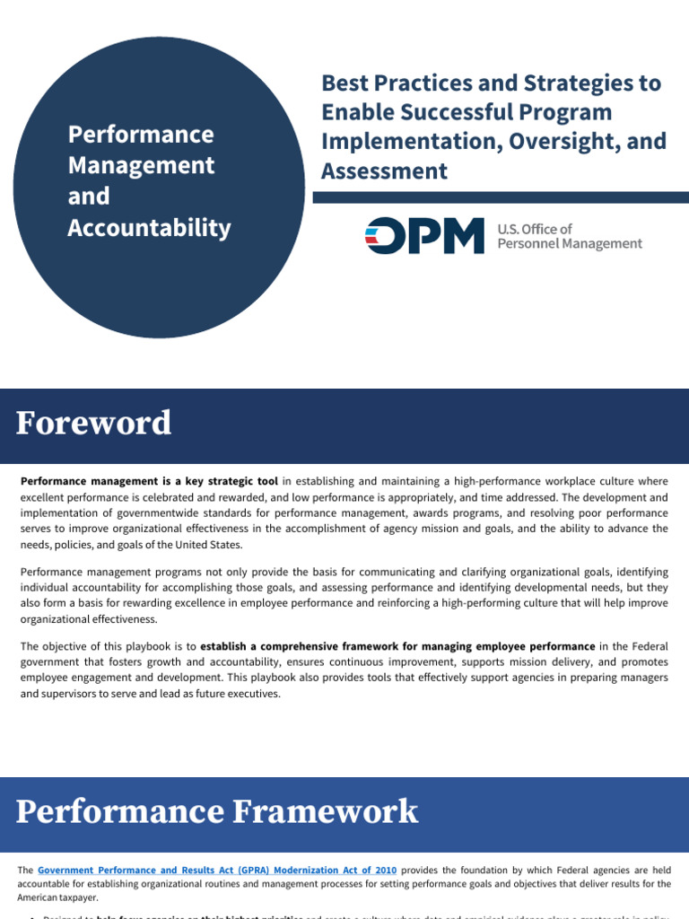 Performance Management and Accountability Playbook August 2025 | PDF ...