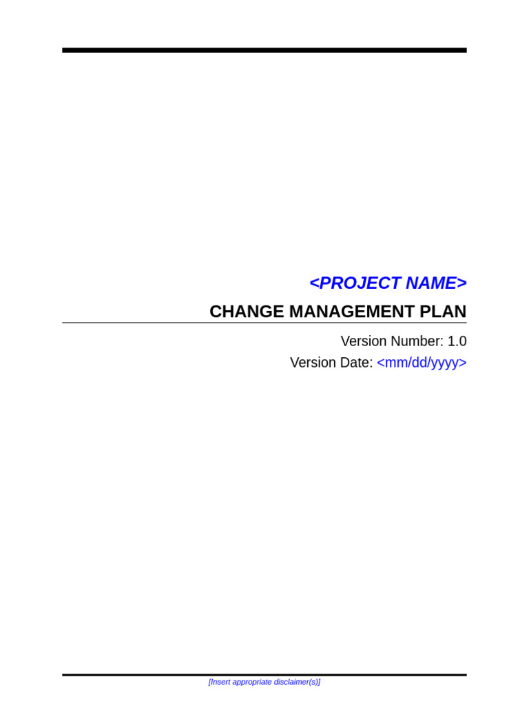 Eplc Change Management Plan Template | PDF | Bracket | Computing