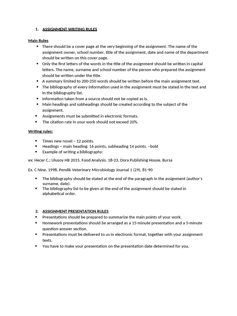 Assignment Writing Rules[1] | PDF