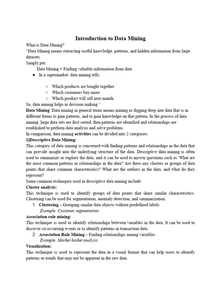 Unit1,2 | PDF | Data Mining | Data