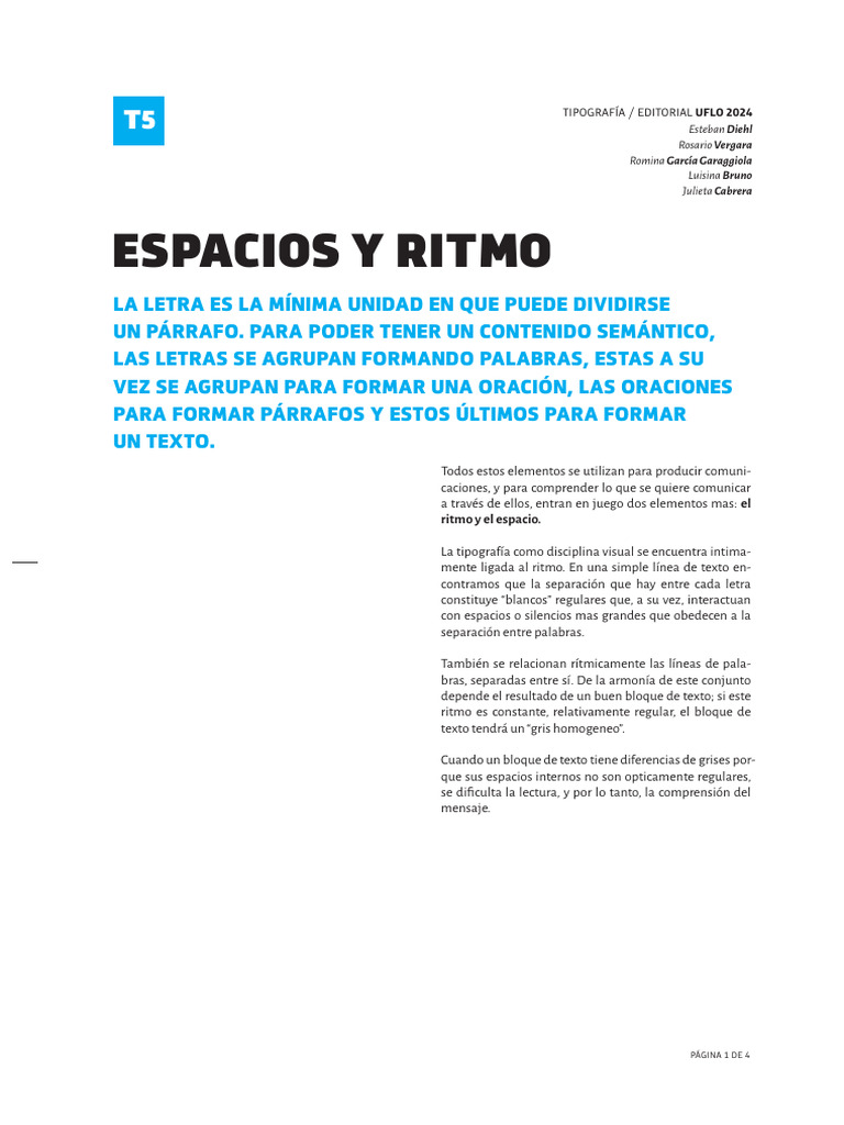 T05 Espacios y Ritmo | PDF | Tipografía | Ritmo