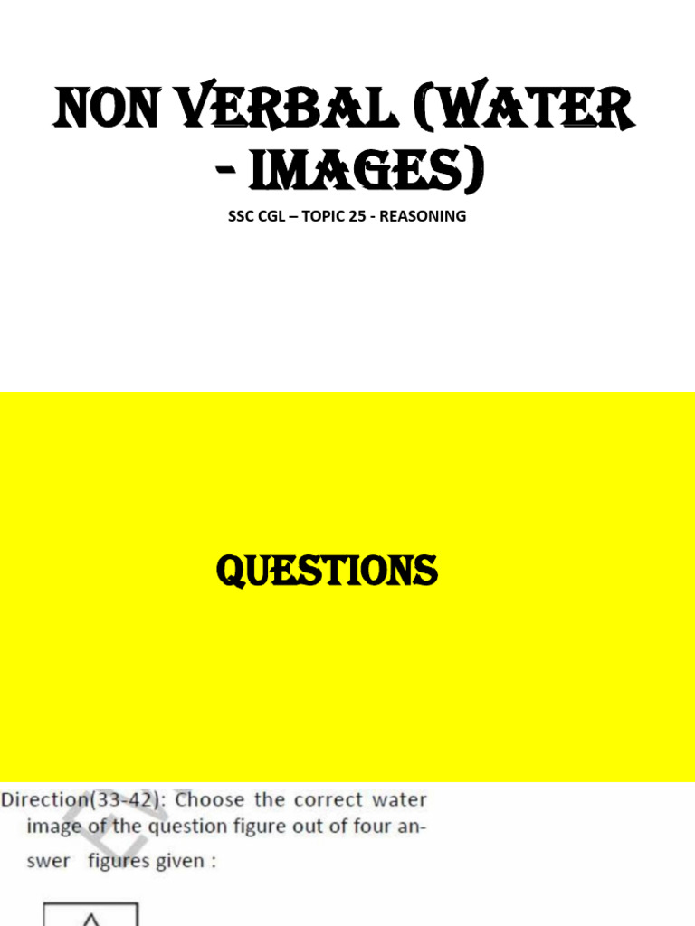 40 - Non Verbal (Water Images) Complete Chapter | PDF