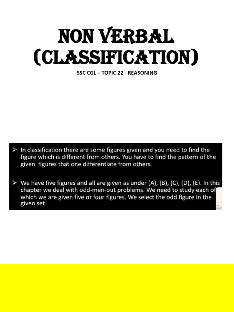 13 - Non Verbal (Classification) Complete Chapter | PDF