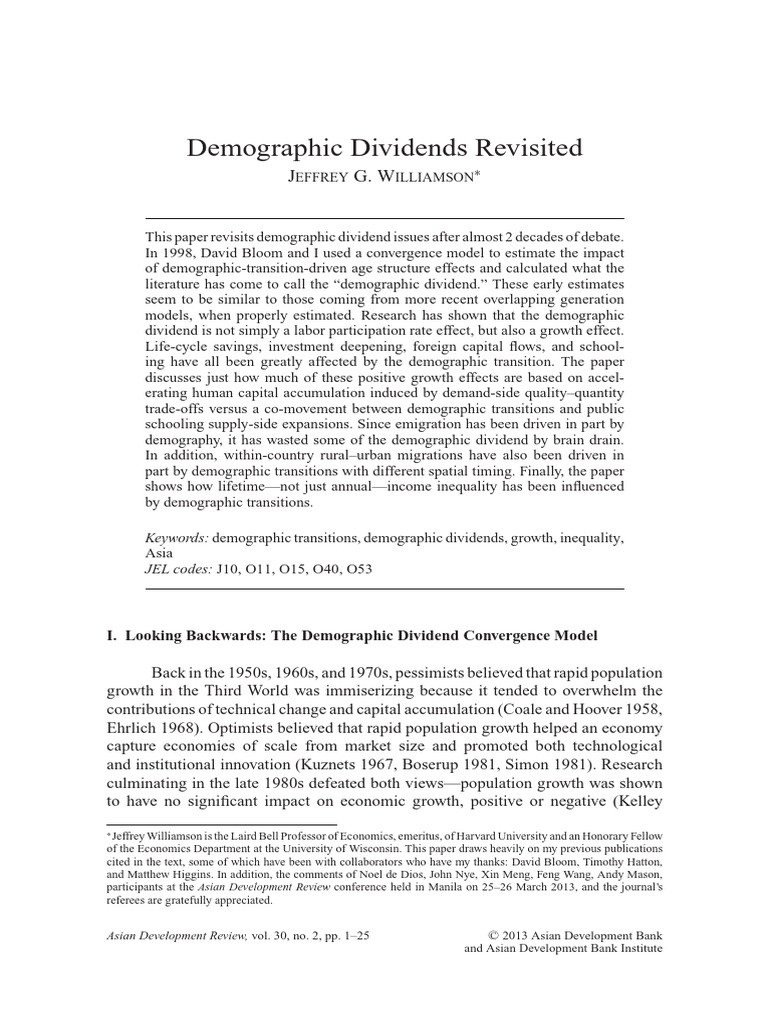 Demographic Dividends Revisited | PDF | Economic Growth | Four Asian Tigers