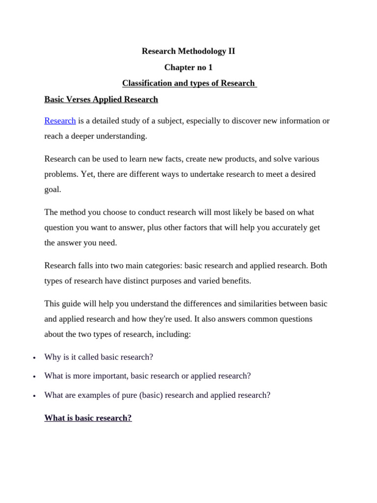 Research Methodology II Ch# 1 | PDF | Methodology | Qualitative Research