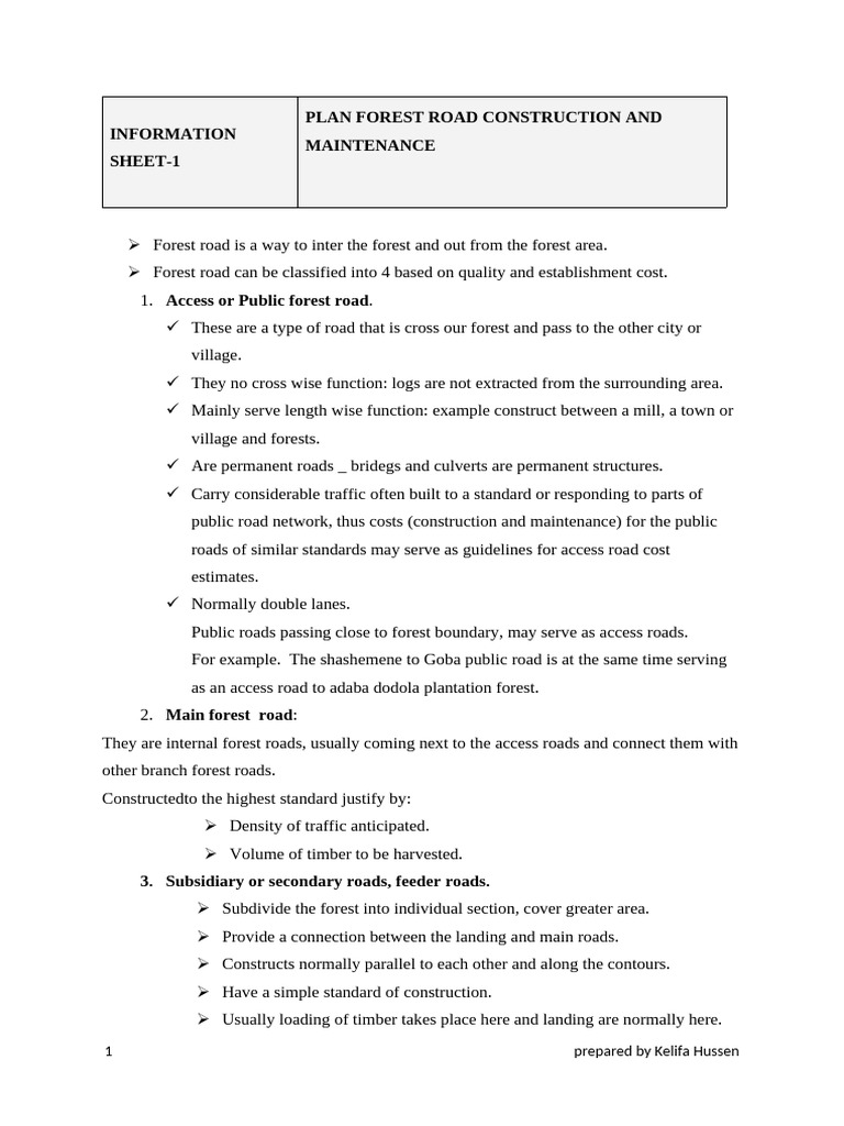 forest road construction from kalifa | PDF | Road | Soil