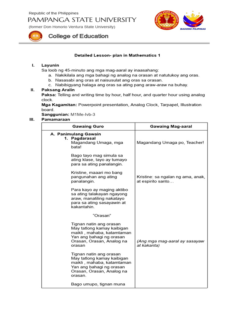 FINAL of Detailed Lesson Plan in Mathematics 1 | PDF
