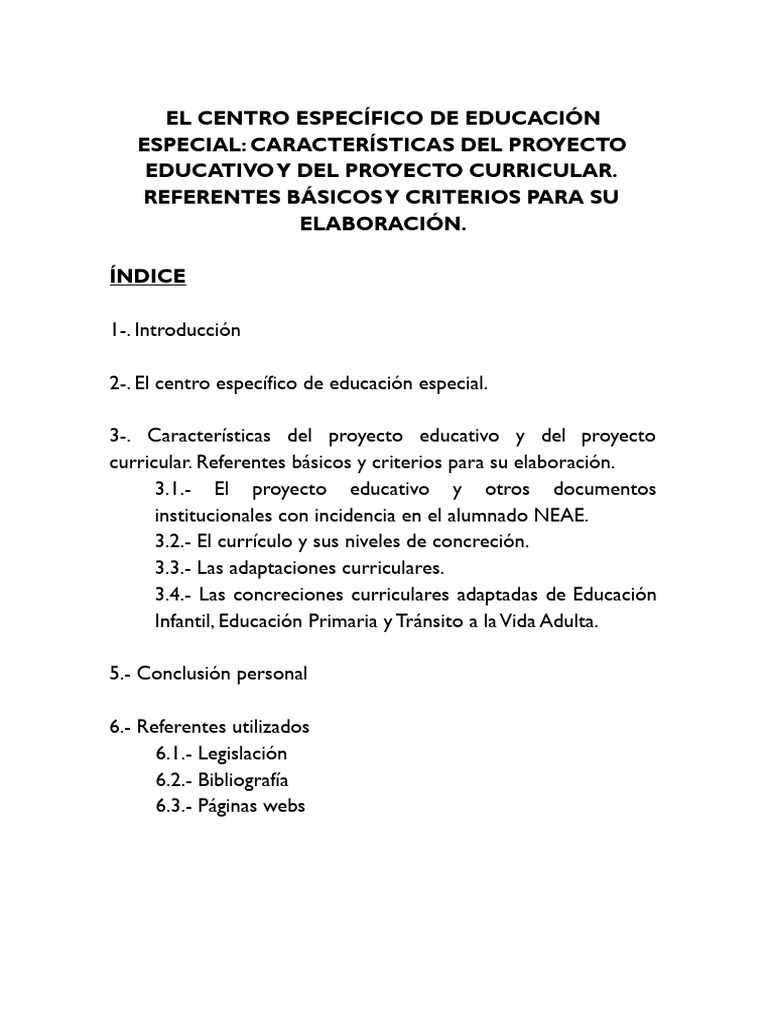 Tema 5 | PDF | Plan de estudios | Educación especial