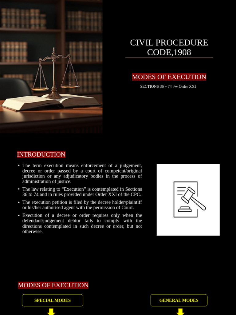 MODES OF EXECUTION | PDF | Judgment (Law) | Judiciaries
