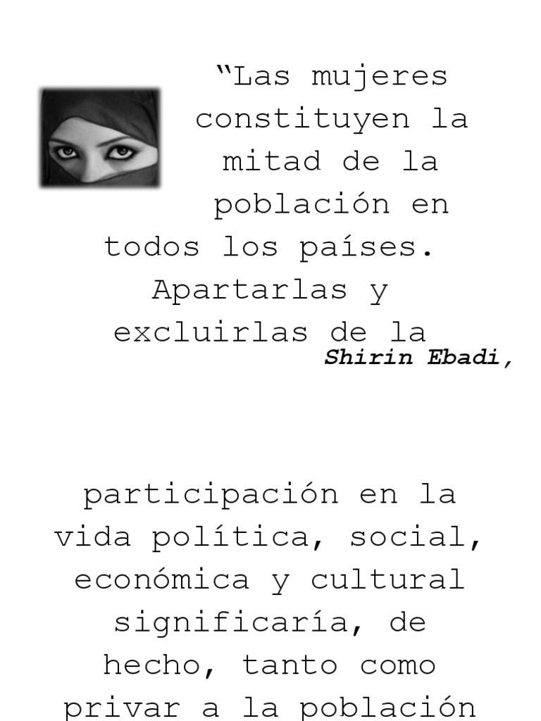 Las Mujeres Constituyen La Mitad de La Población en Todos Los Países ...