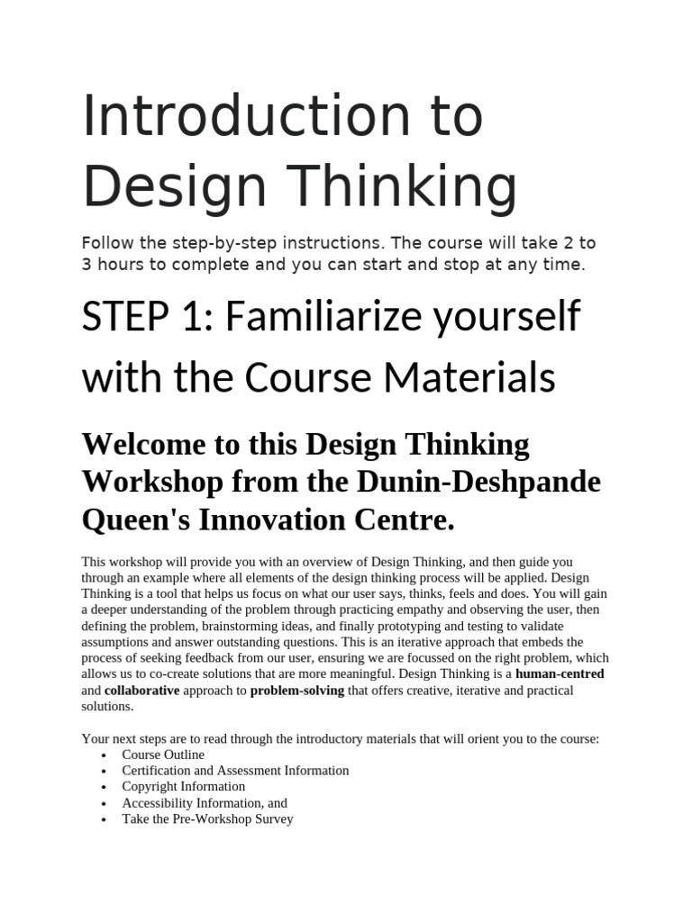 Introduction to Design Thinking | PDF | Traffic | Design Thinking