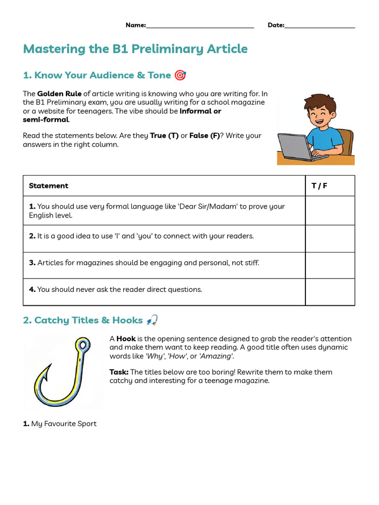 b1 preliminary writing an article-1 | PDF | Languages | Foreign ...