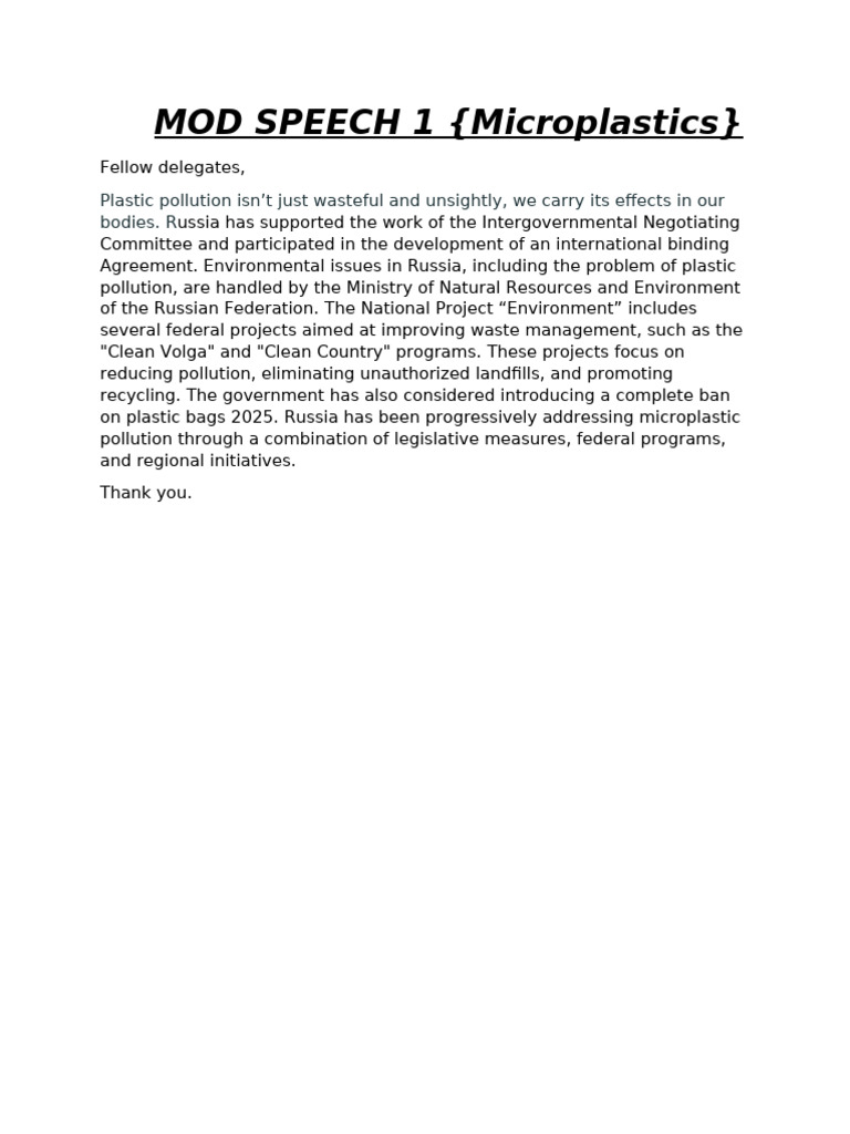 Mod Speech 1 | PDF