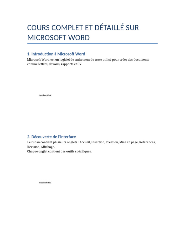 Cours Word Complet Images | PDF