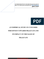 A Project On Customer Perception Towards Prajavani and Its Impact On The Sales of Prajavani