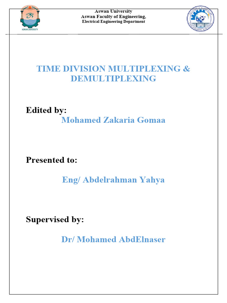 Time Division Multiplexing & Demultiplexing | PDF | Multiplexing ...
