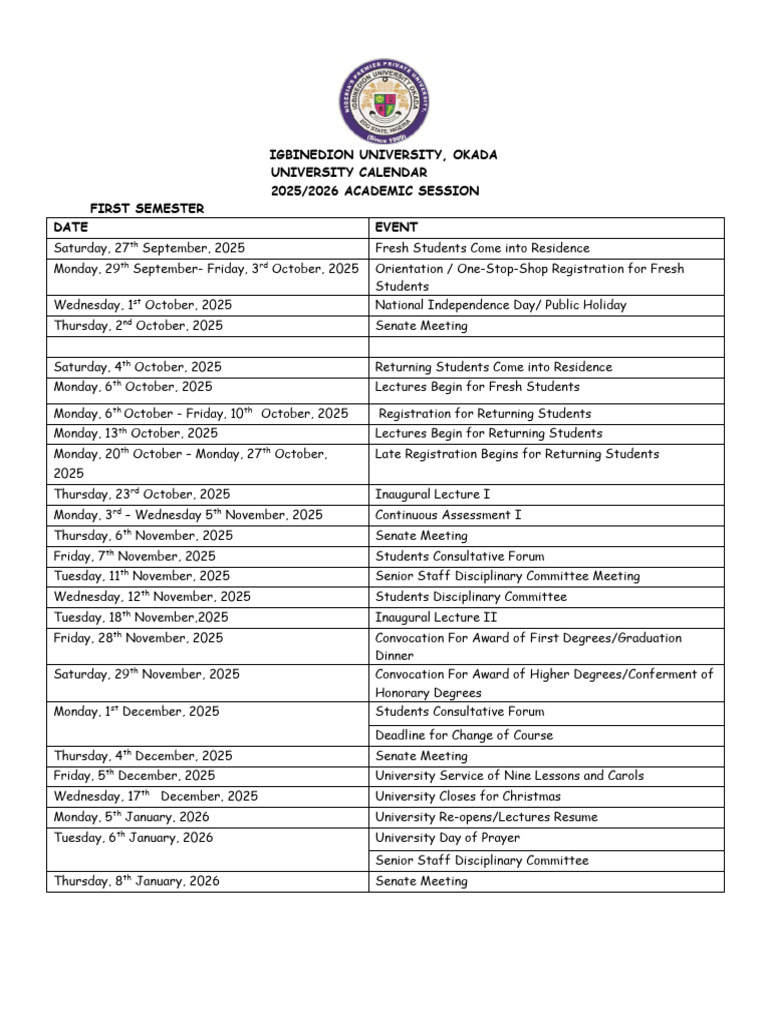 Academic Calendar 2025 2026 | PDF | Academic Term