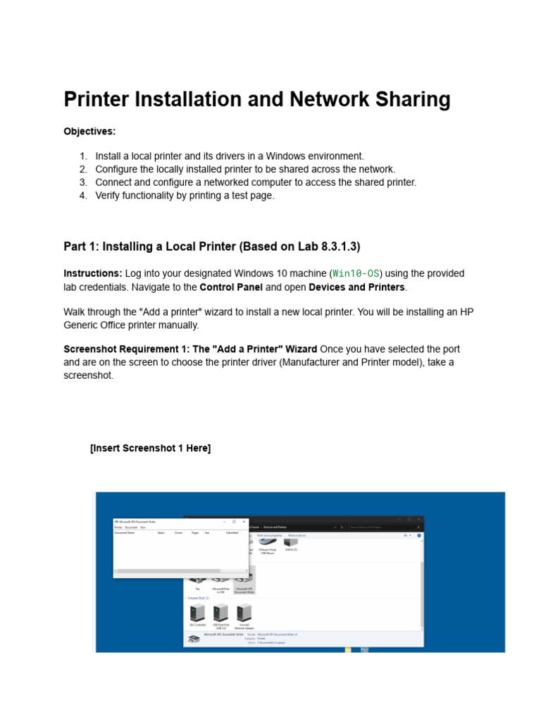 Copy of Printer Installation and Network Sharing | PDF | Printer ...