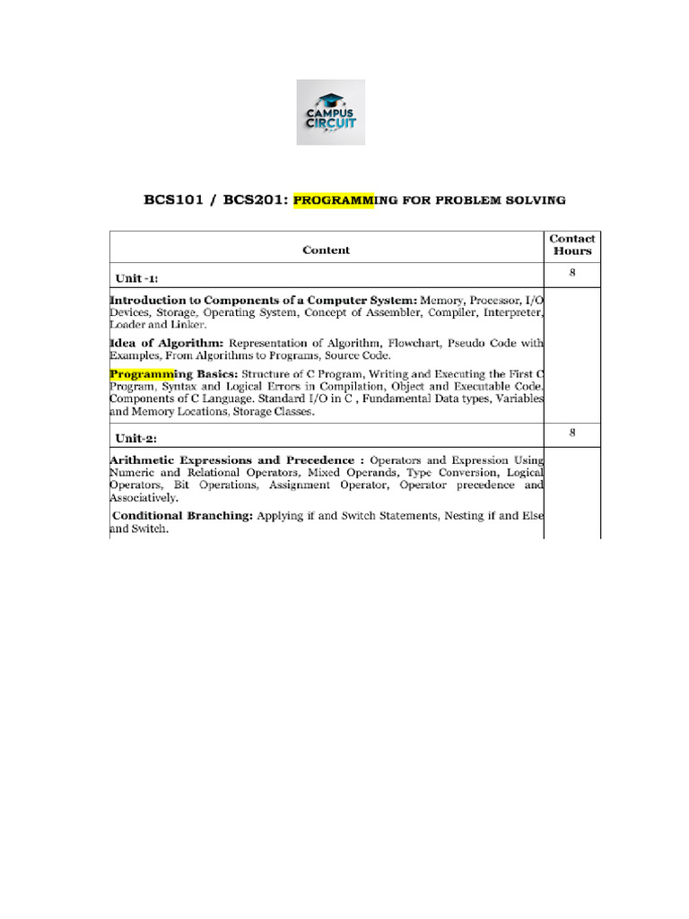 Aktu Pss Unit 1 Camapus Circuit | PDF | Computer Data Storage ...
