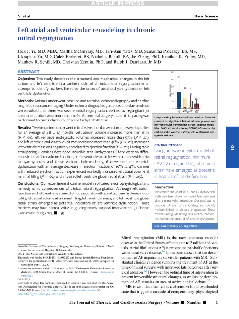 Left atrial and ventricular remodeling in chronic | PDF | Atrium (Heart ...