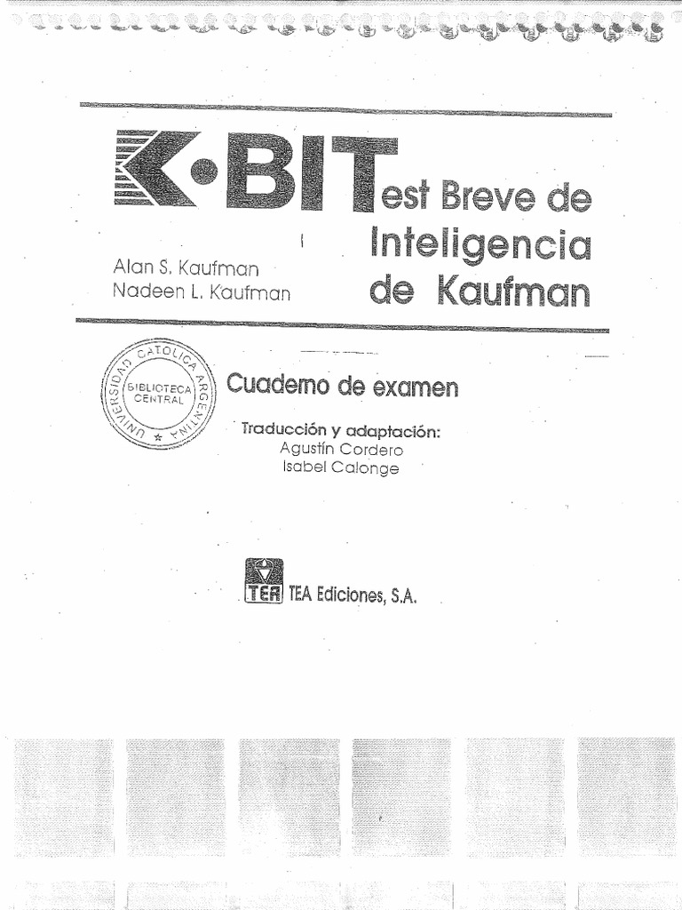 test de inteligencia kaufman | PDF