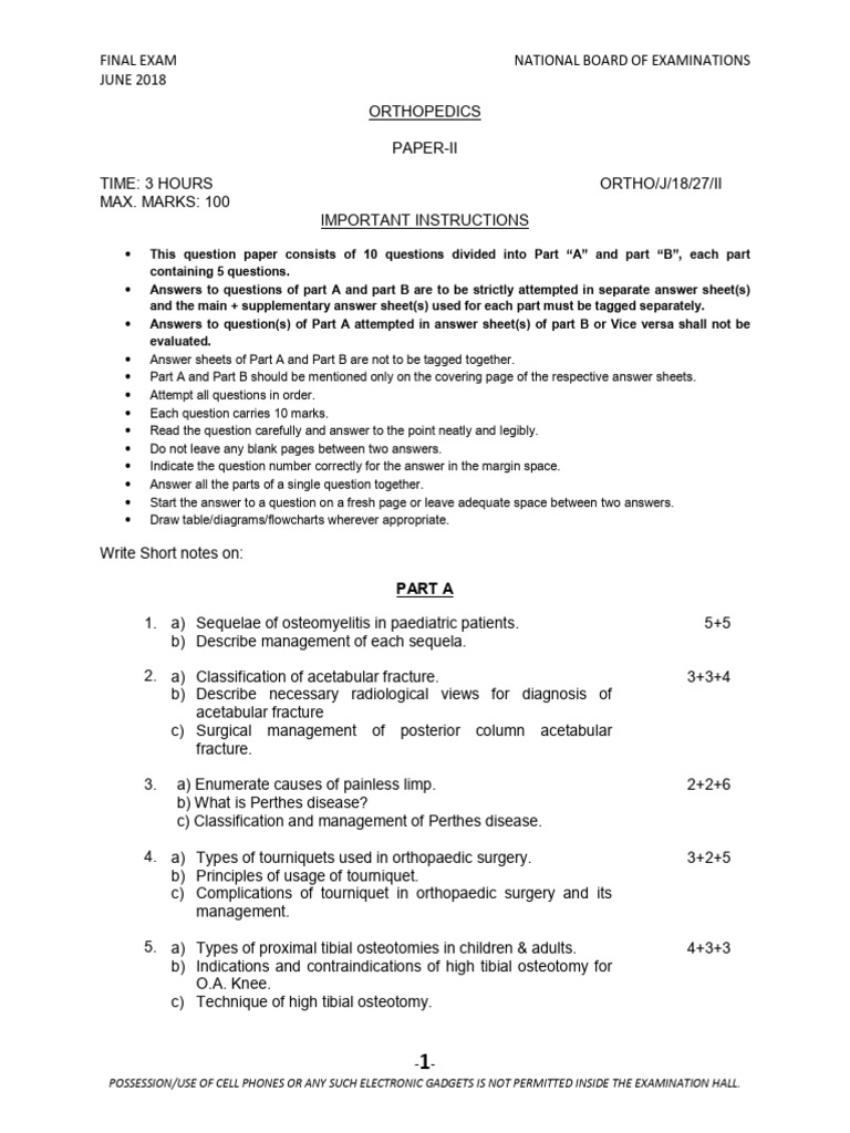 PAPER 2 | PDF | Orthopedic Surgery | Medical Specialties