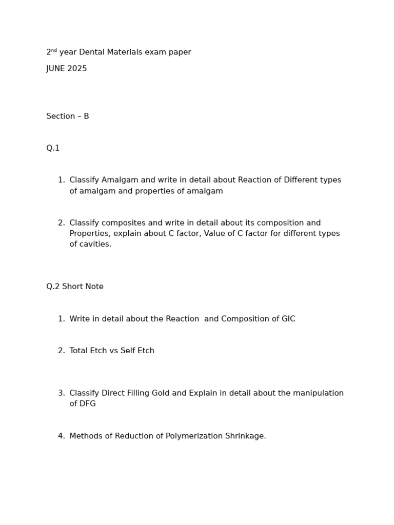2nd Year DM Section B July 2025 | PDF