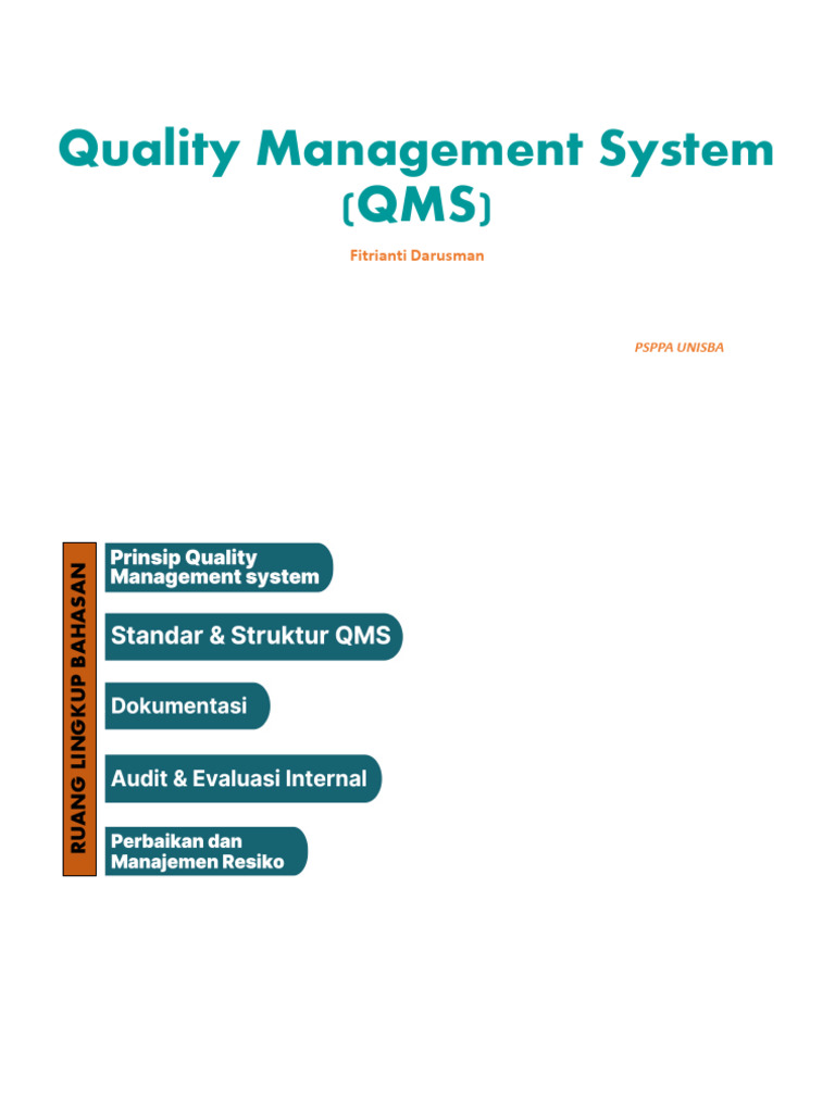 UTS - Quality Management System (QMS) (SBA) | PDF