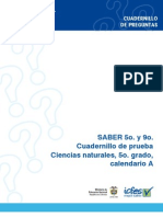 Prueba de Ciencias Naturales - Grado 5 Calendario A, 2009