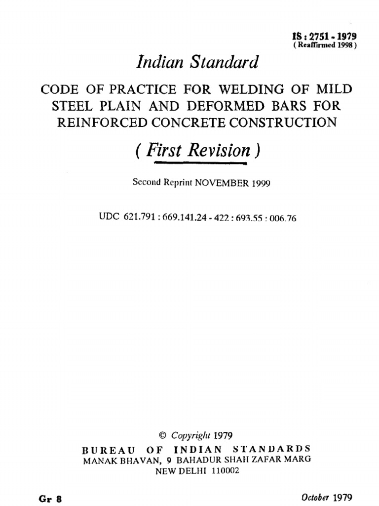 Is 2751 Code of Practice For Welding of Mild Steel Plain And.183134444 ...