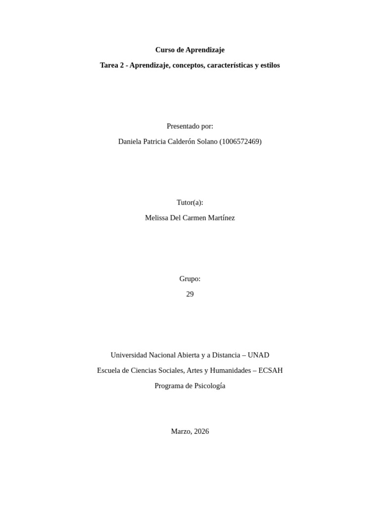 Tarea 2 Aprendizaje | PDF | Aprendizaje | Constructivismo (filosofía de ...