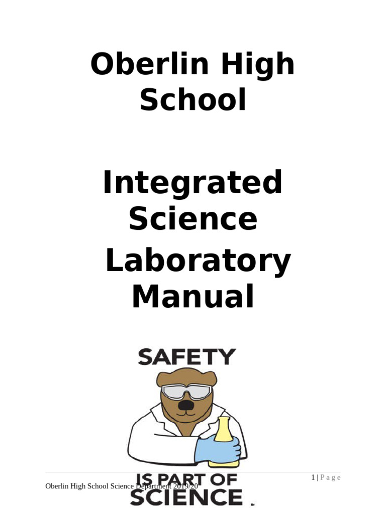 Integrated Science Laboratory Manual | PDF | Chemistry
