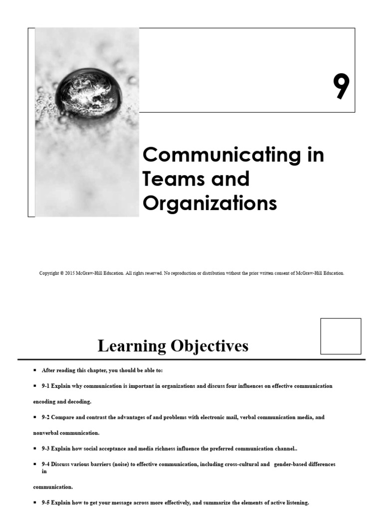 9-Communicating in Teams and Organizations | PDF | Communication ...