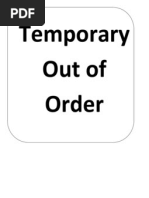 Temporary Out of Order
