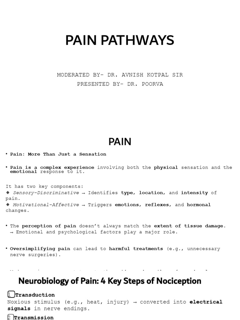 Pain Pathways | PDF | Pain | Nervous System